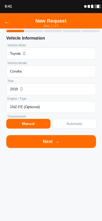 Request vehicle details
