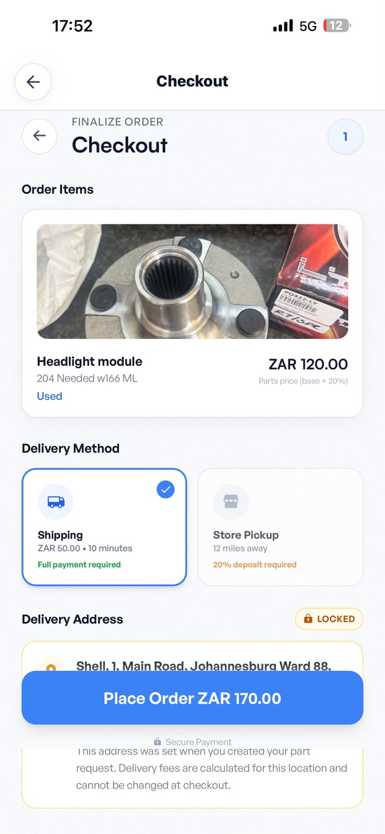 Checkout order summary